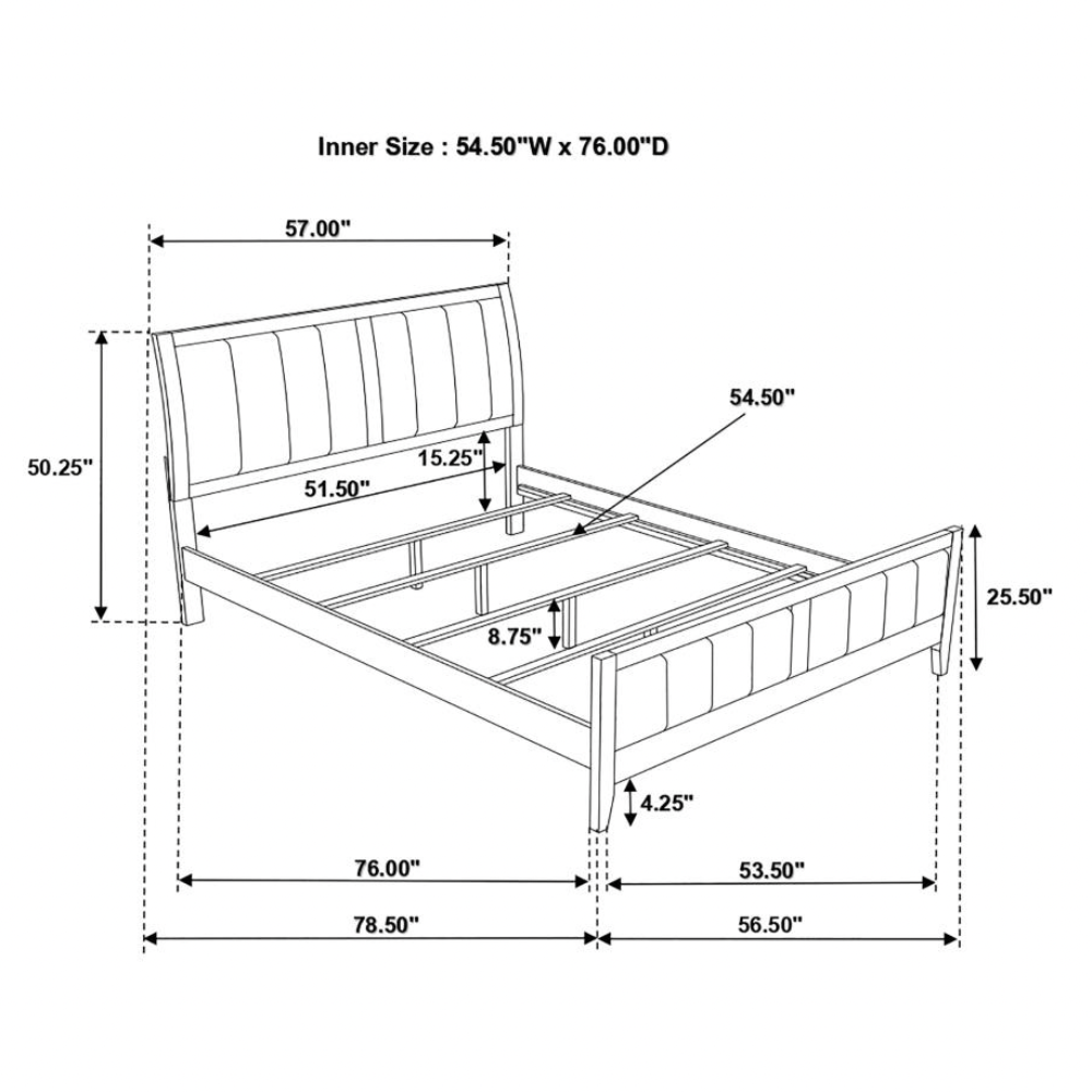 CARLTON Wood Full Panel Bed Cappuccino