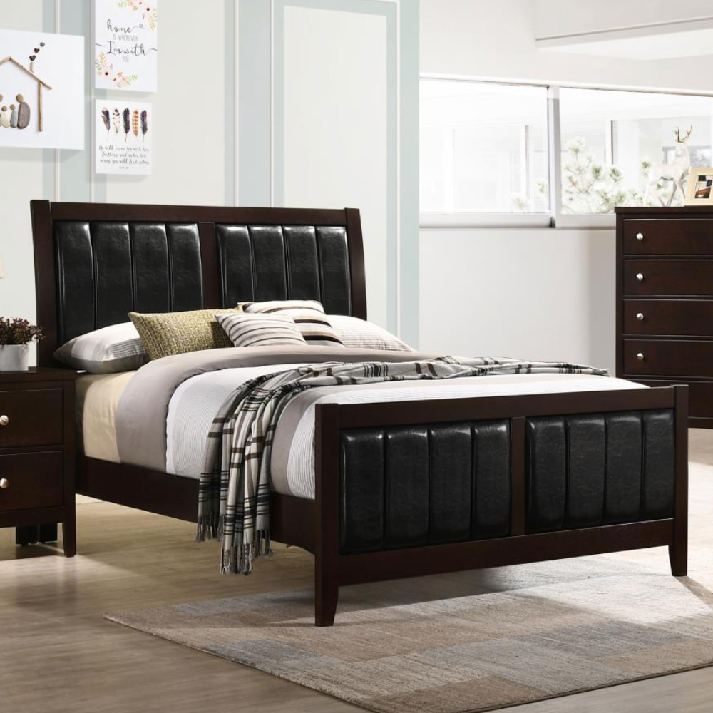 CARLTON Wood Full Panel Bed Cappuccino