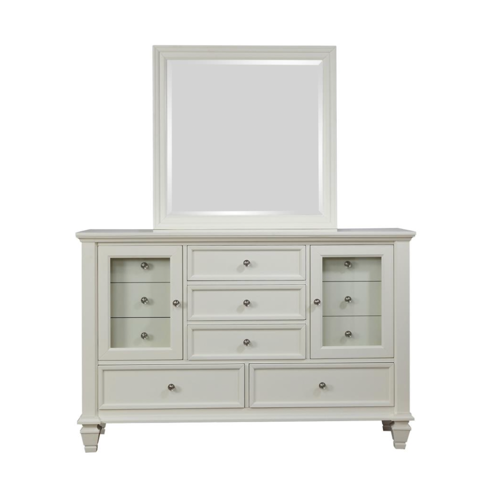 SANDY BEACH 11-drawer Dresser with Mirror Cream