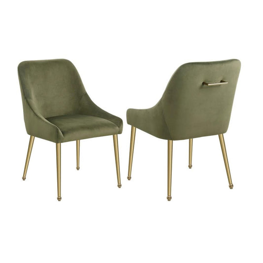 MAYETTE Upholstered Dining Side Chair Olive (Set of 2)