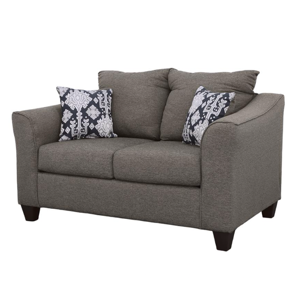 SALIZAR Upholstered Flared Arm Loveseat Charcoal Grey