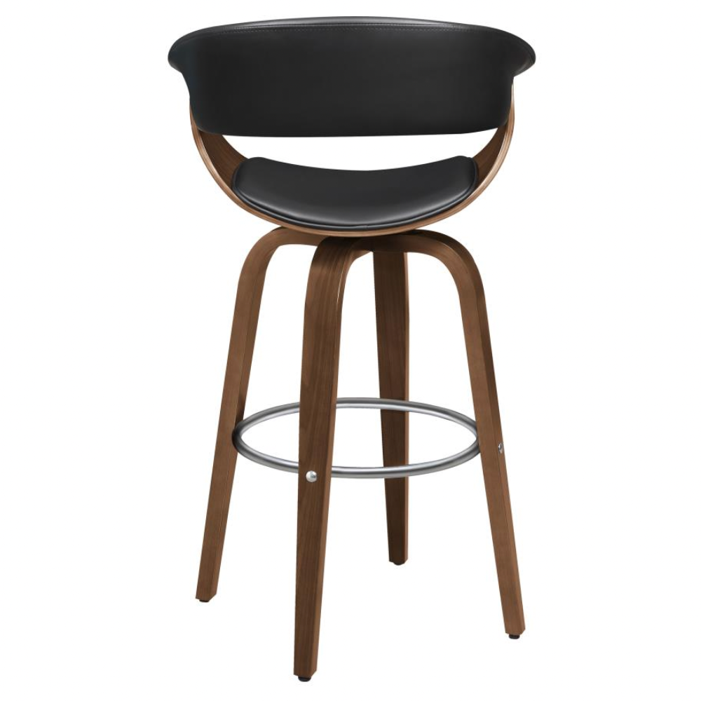 ZION Upholstered Swivel Bar Stool Black