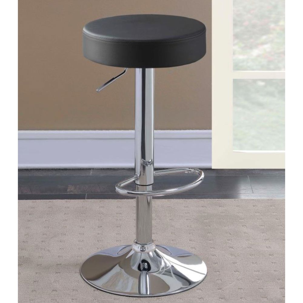 RAMSES Adjustable Backless Bar Stool Black