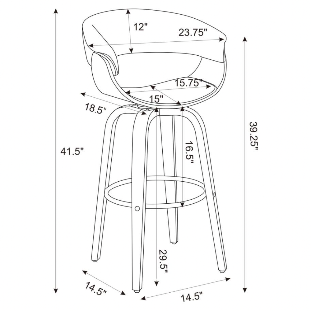 ZION Upholstered Swivel Bar Stool Ecru