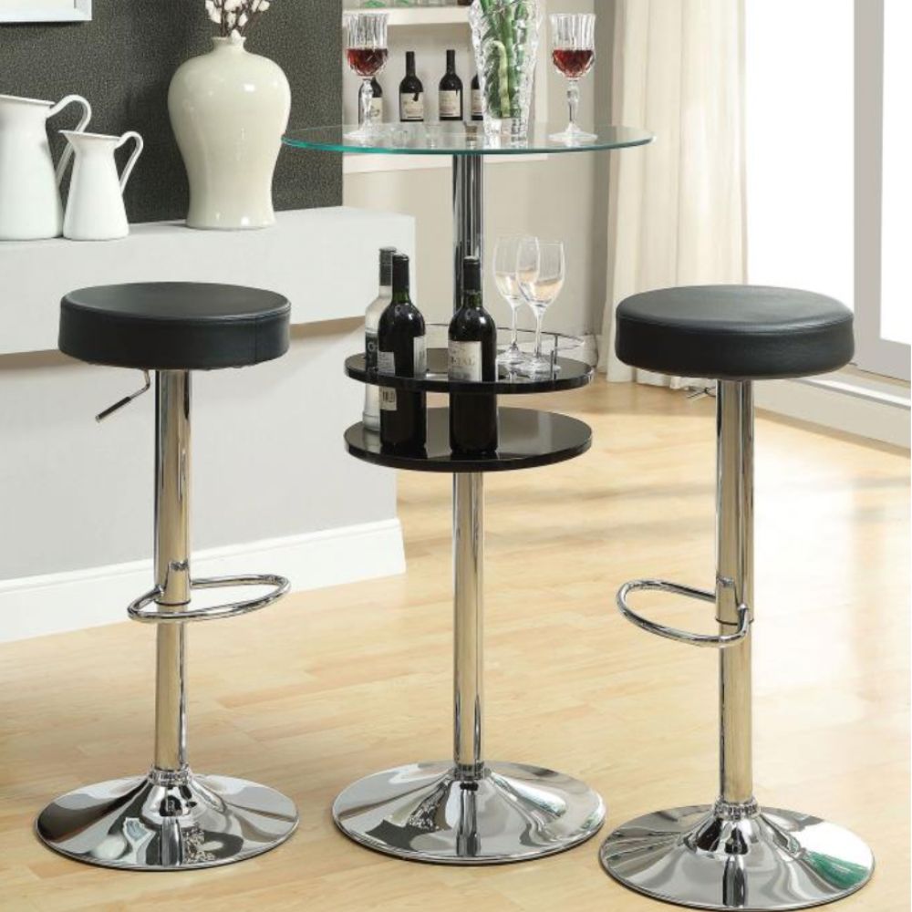 RAMSES Adjustable Backless Bar Stool Black