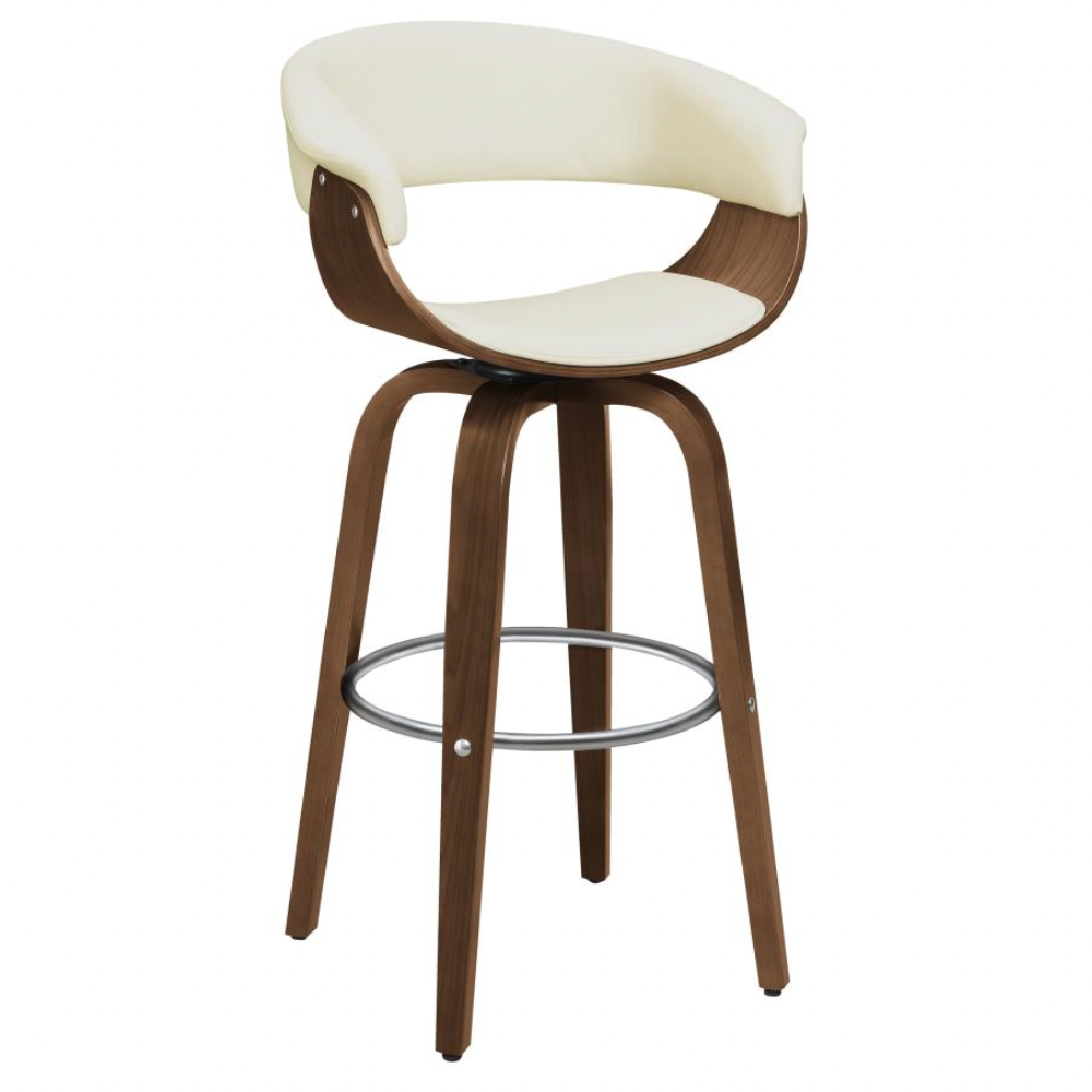 ZION Upholstered Swivel Bar Stool Ecru