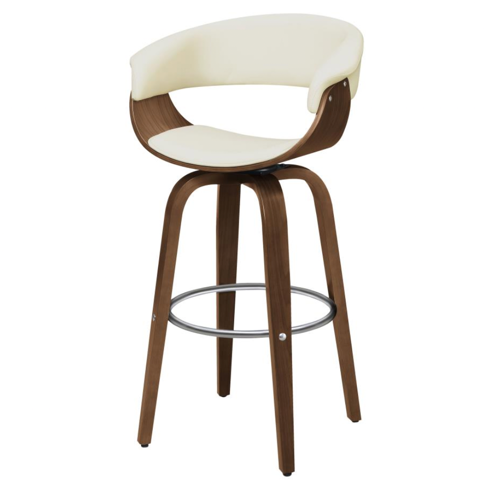 ZION Upholstered Swivel Bar Stool Ecru