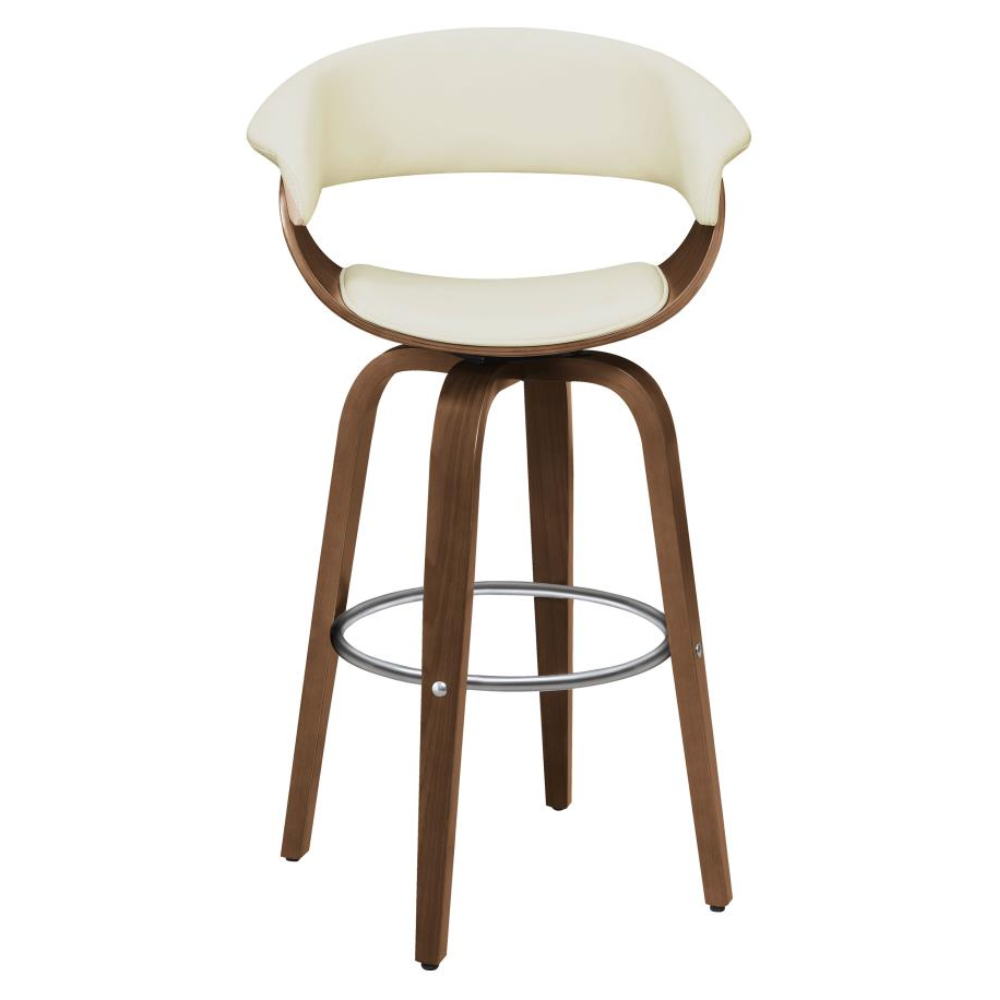 ZION Upholstered Swivel Bar Stool Ecru