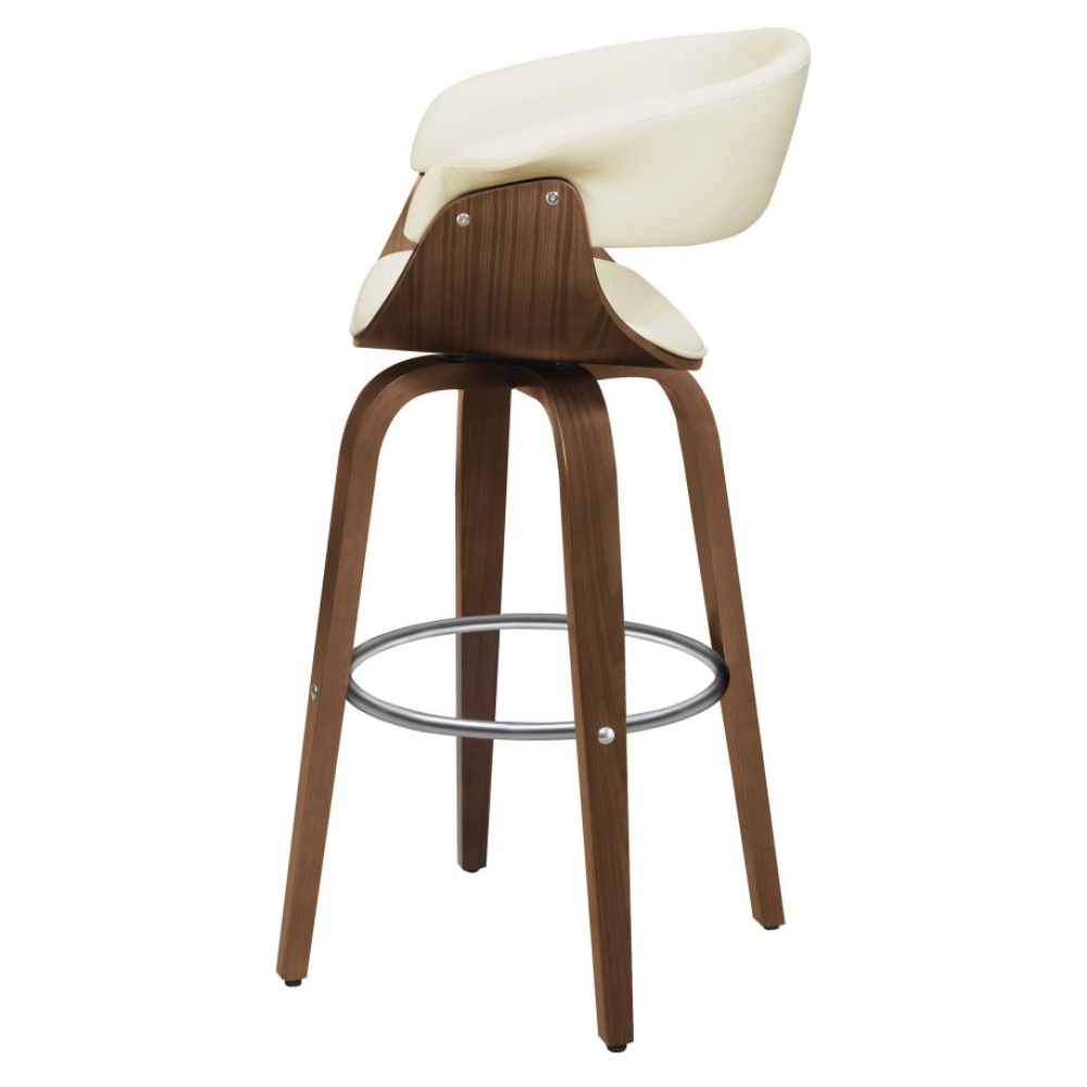 ZION Upholstered Swivel Bar Stool Ecru