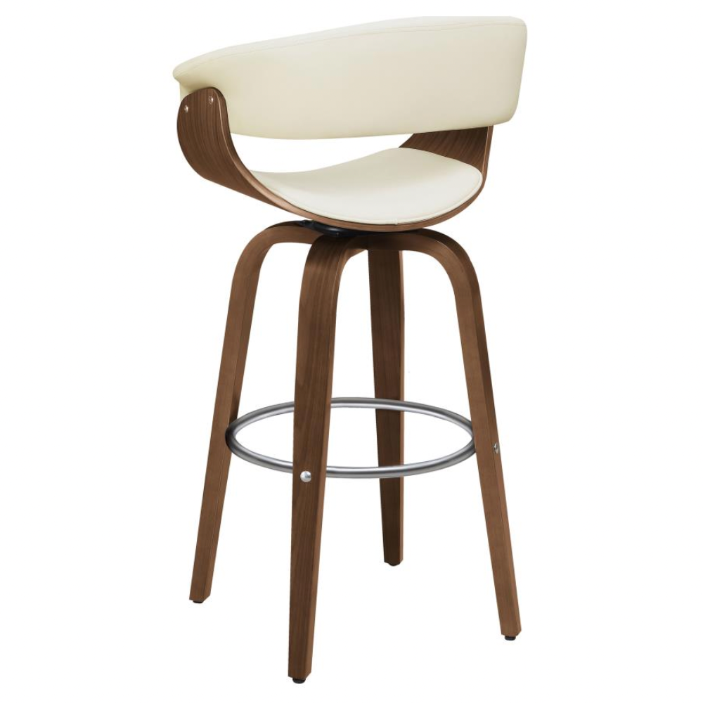 ZION Upholstered Swivel Bar Stool Ecru