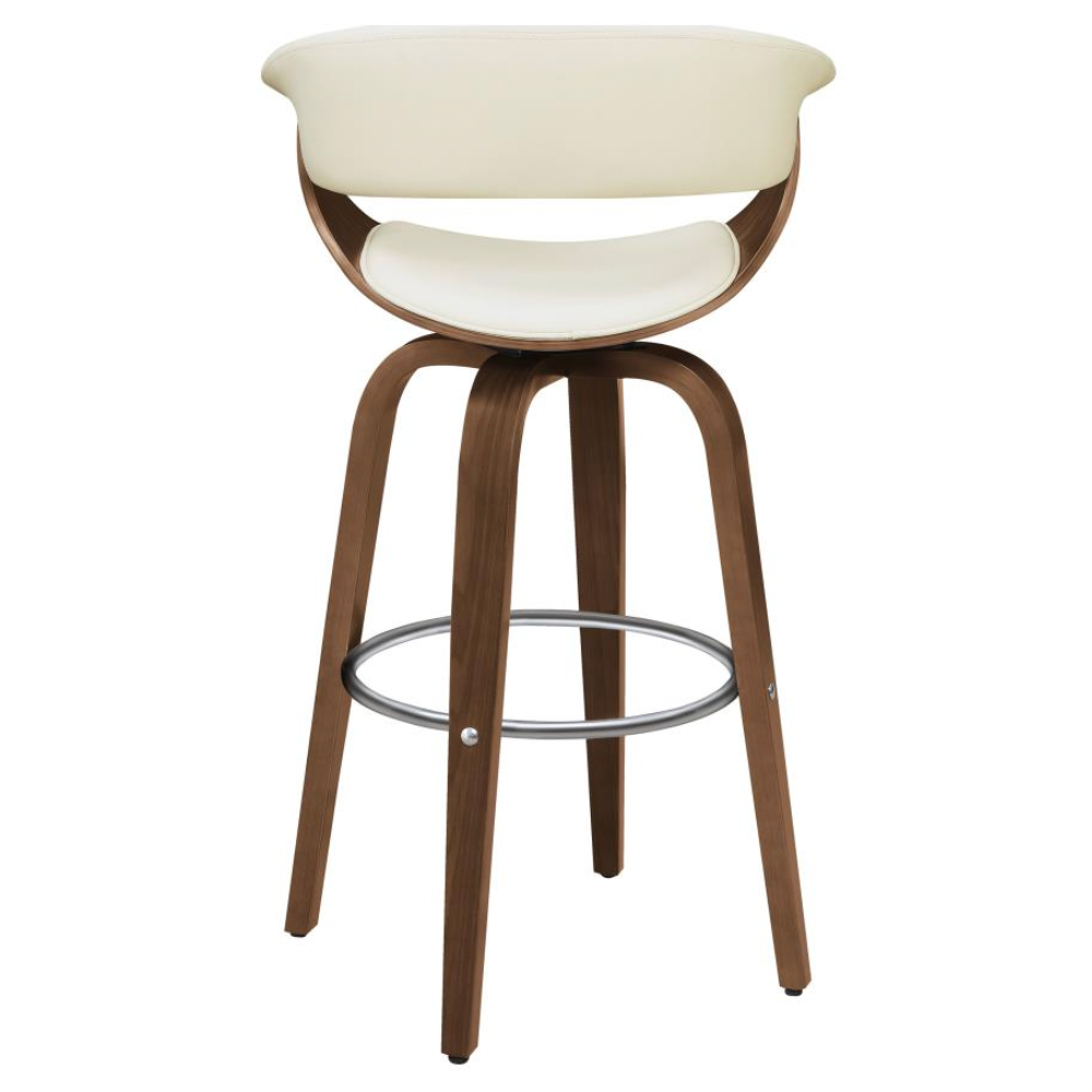 ZION Upholstered Swivel Bar Stool Ecru