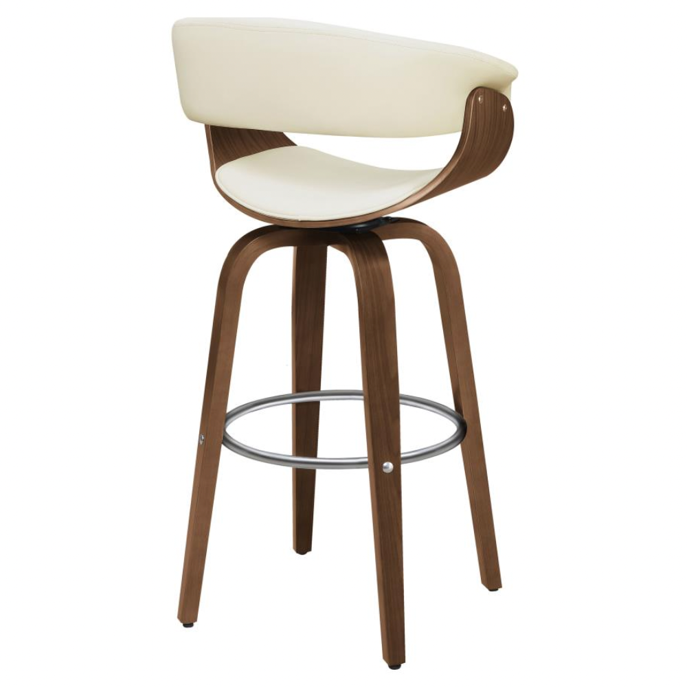 ZION Upholstered Swivel Bar Stool Ecru