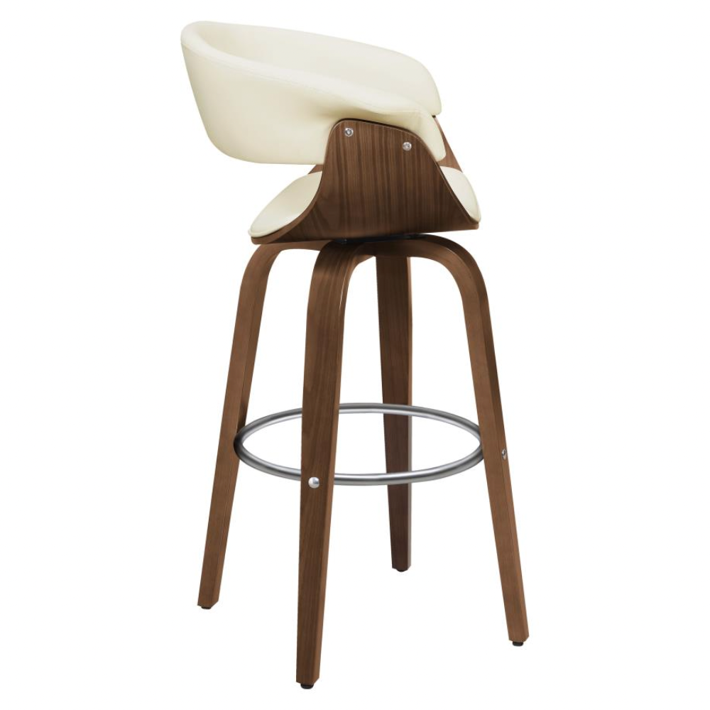 ZION Upholstered Swivel Bar Stool Ecru