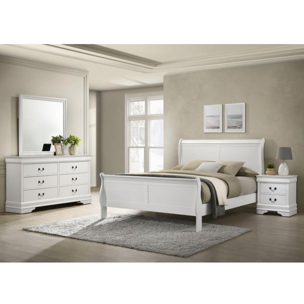 LOUIS PHILIPPE 4-piece Full Bedroom Set White