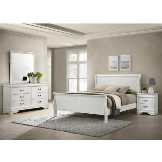 LOUIS PHILIPPE 4-piece Full Bedroom Set White