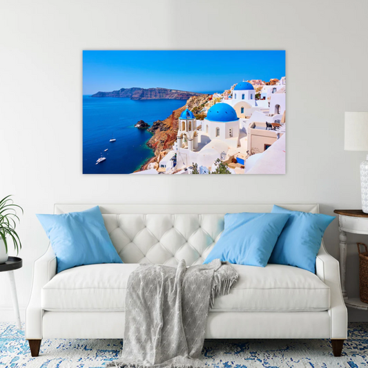 KIERA Greece Glass Wall Art