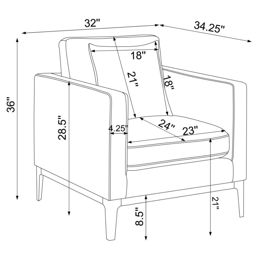 APPERSON Upholstered Track Arm Accent Chair