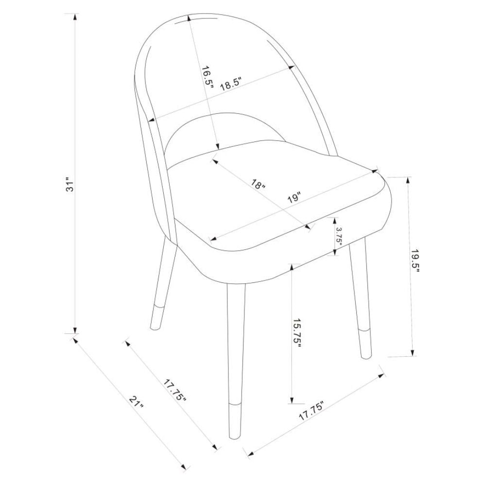 LINDSEY Upholstered Dining Side Chair Grey (Set of 2)