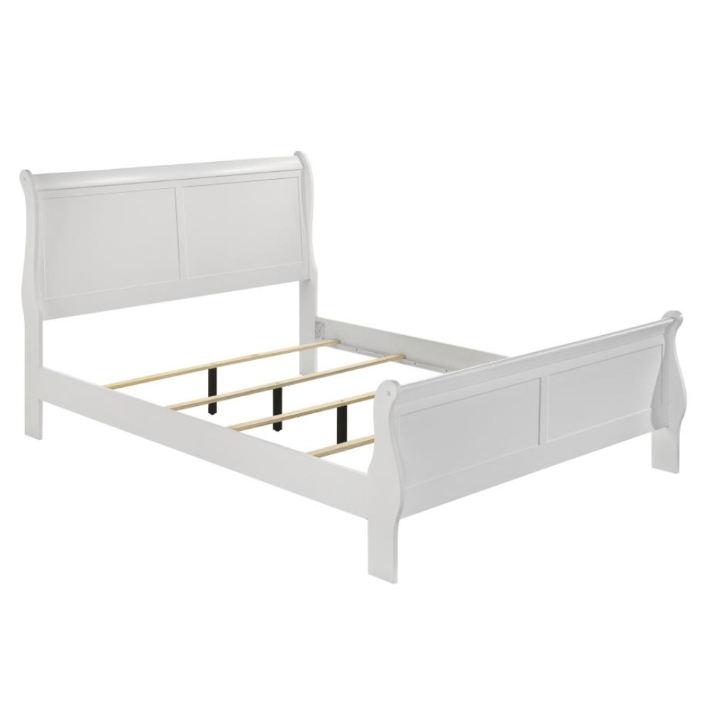 LOUIS PHILIPPE 47-inch Queen Sleigh Panel Bed White