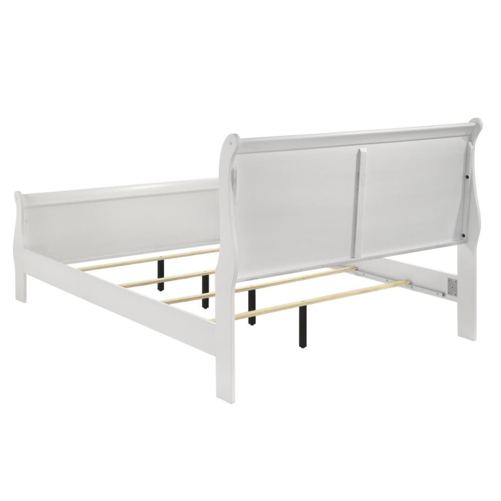 LOUIS PHILIPPE 47-inch Queen Sleigh Panel Bed White