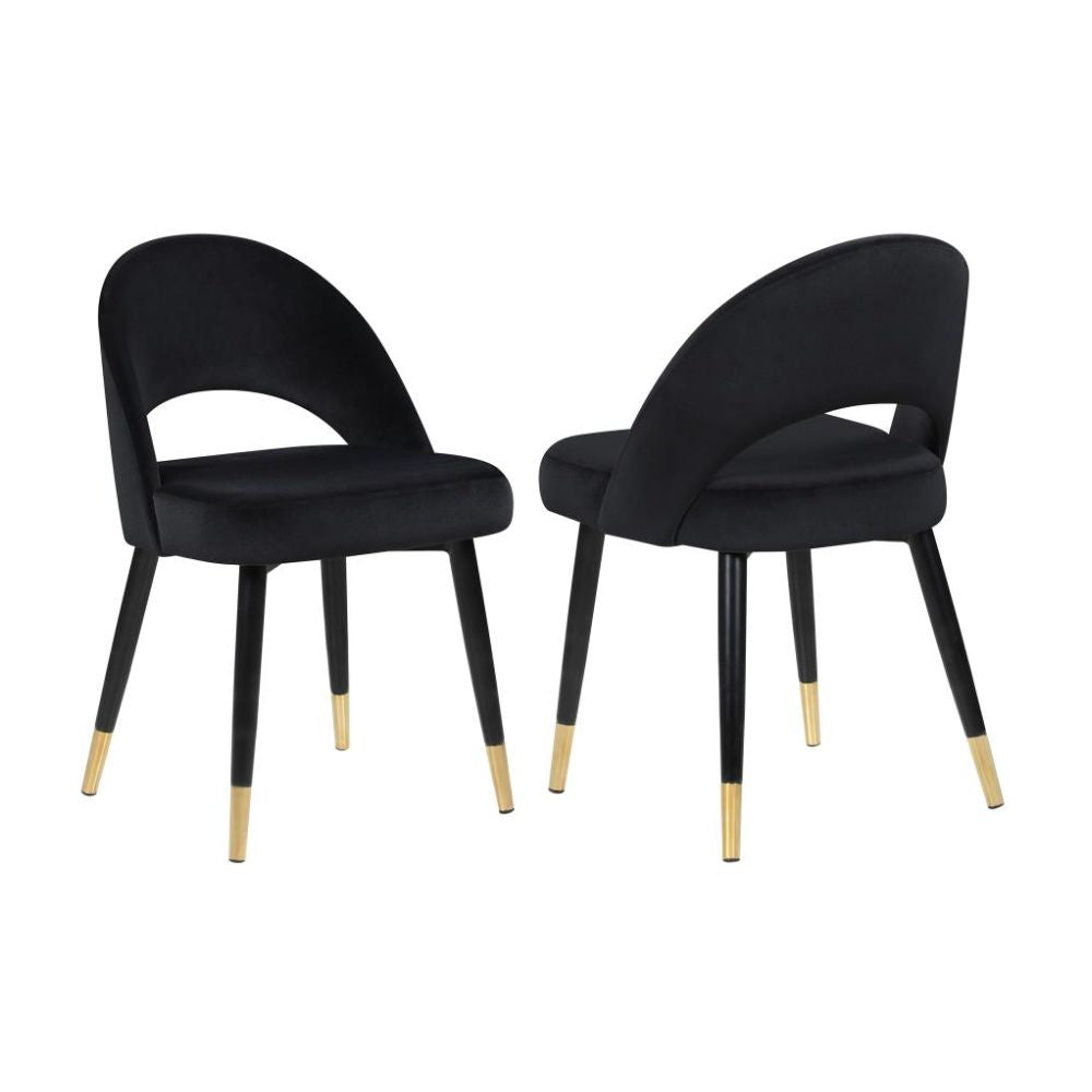 LINDSEY Upholstered Dining Side Chair Black (Set of 2)