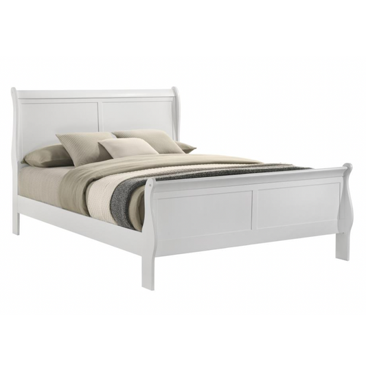 LOUIS PHILIPPE 47-inch Full Sleigh Panel Bed White