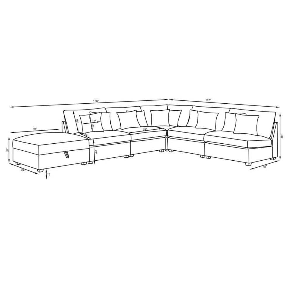 CAMBRIA 6-piece Upholstered Modular Sectional Sofa