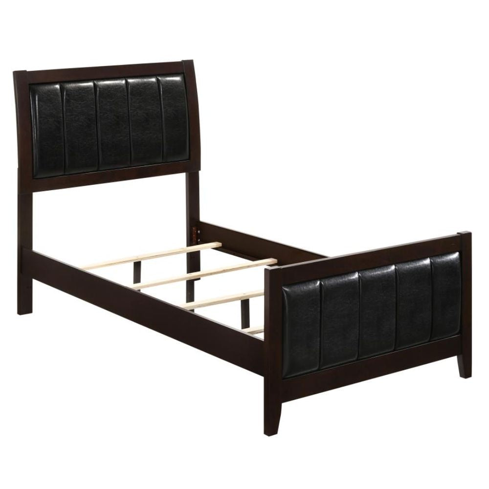 CARLTON Wood Twin Panel Bed Cappuccino