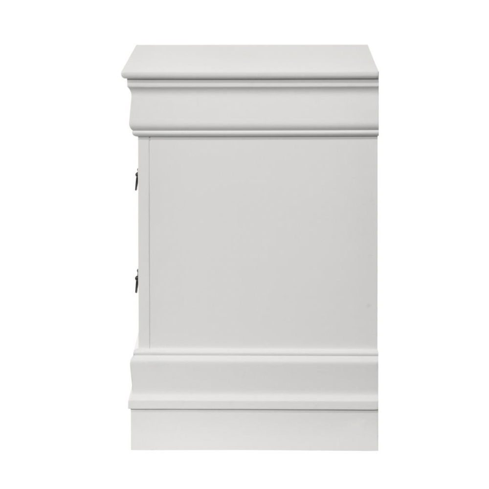 LOUIS PHILIPPE 2-drawer Nightstand Bedside Table White