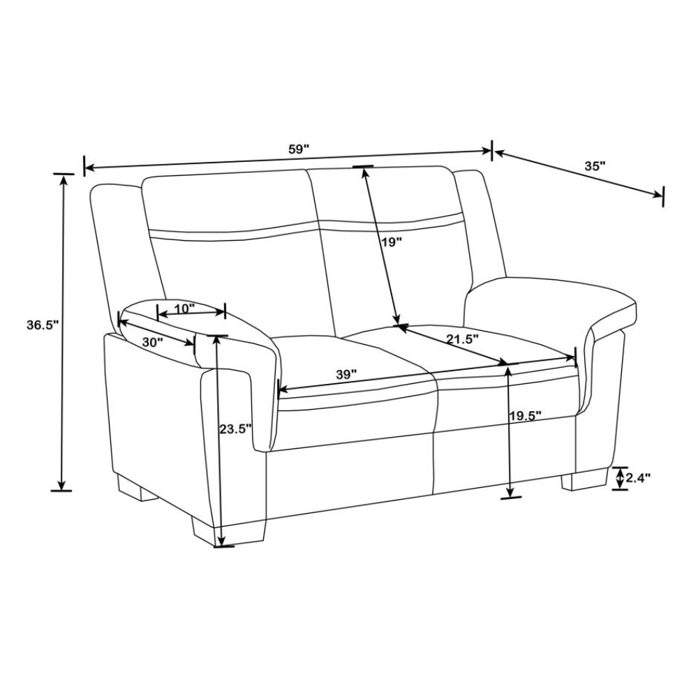 ARABELLA Upholstered Padded Arm Loveseat