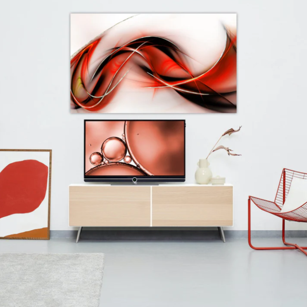 MARLO Abstract Red Glass Wall Art