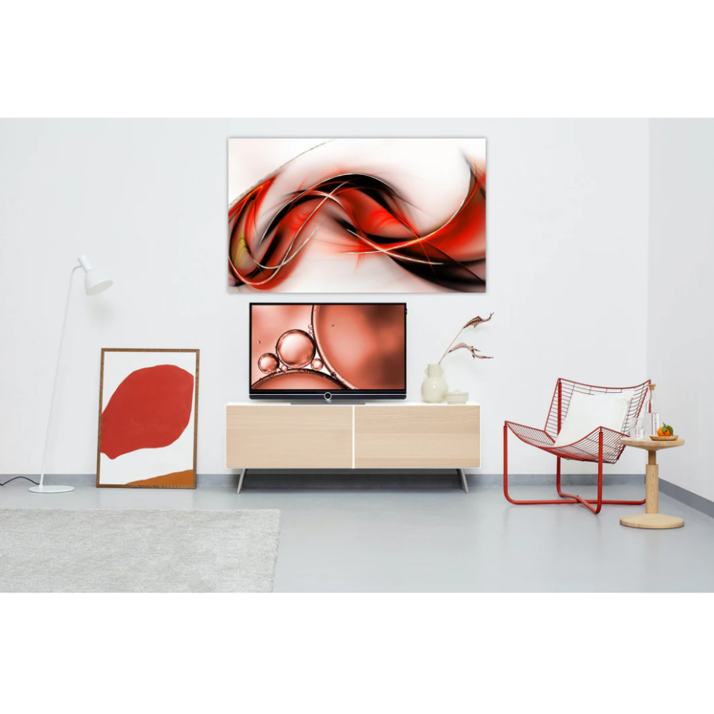 MARLO Abstract Red Glass Wall Art