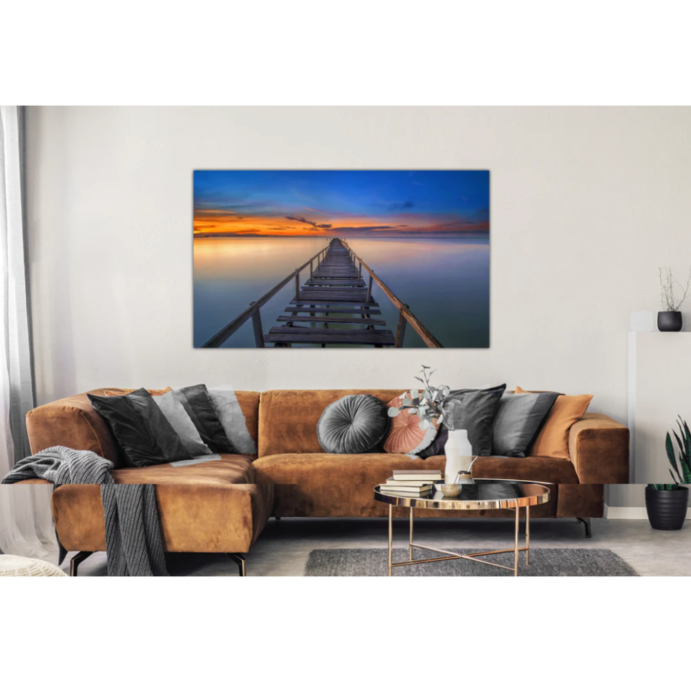 JOLIE Sunset Bridge Glass Wall Art