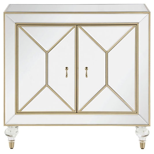 LUPIN 2-door Mirrored Storage Accent Cabinet Champagne