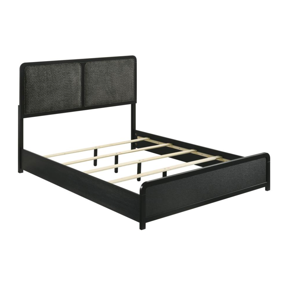 CAVELLE 51-inch Upholstered Eastern King Bed Black