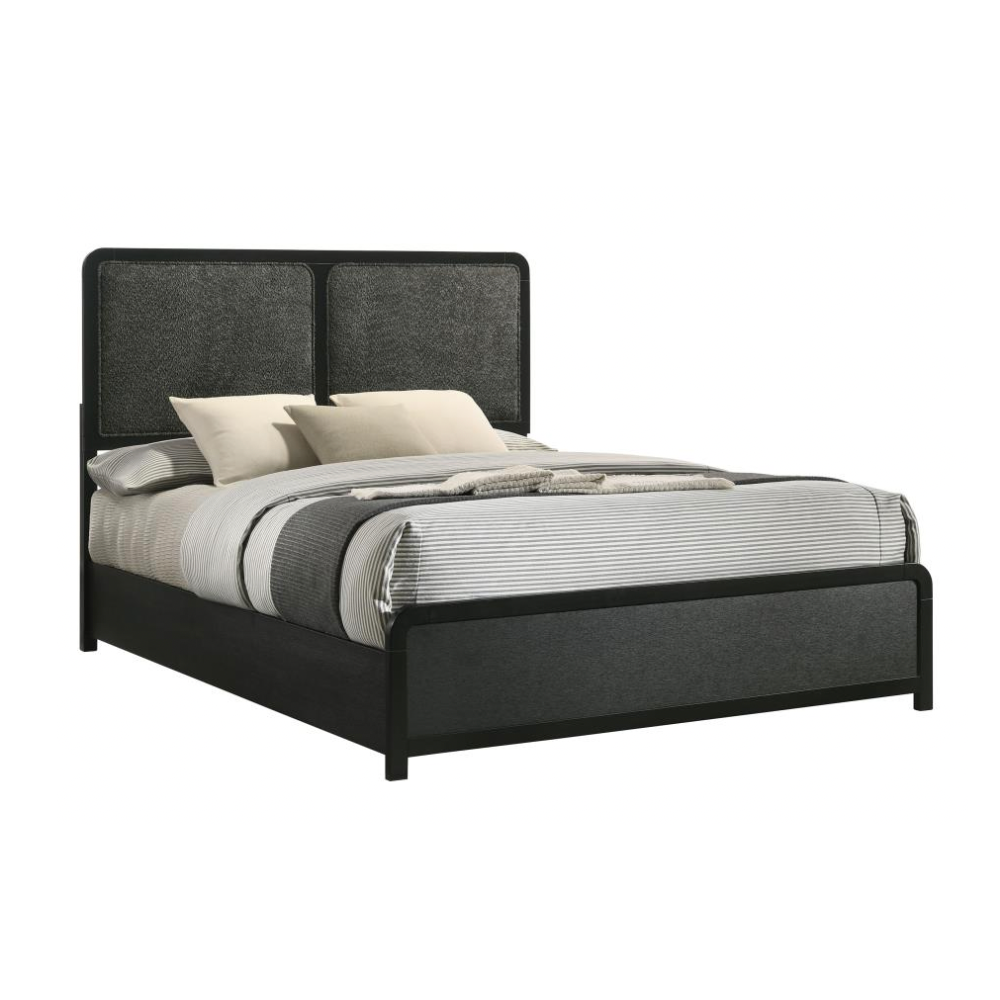 CAVELLE 51-inch Upholstered Eastern King Bed Black