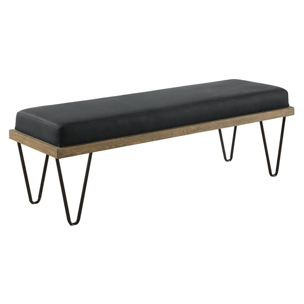 CHAD Denim Upholstered Accent Bench