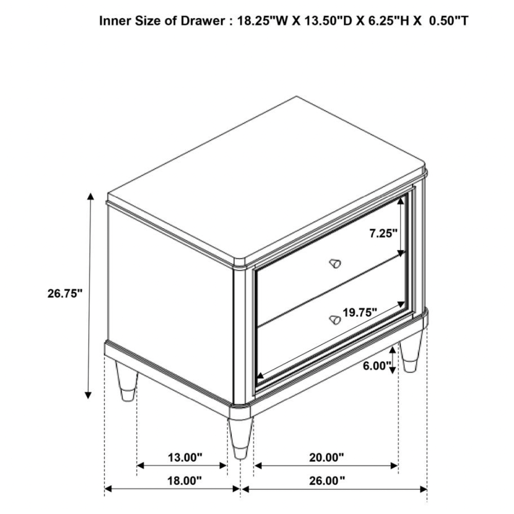 EMBERLYN 2-drawer Nightstand