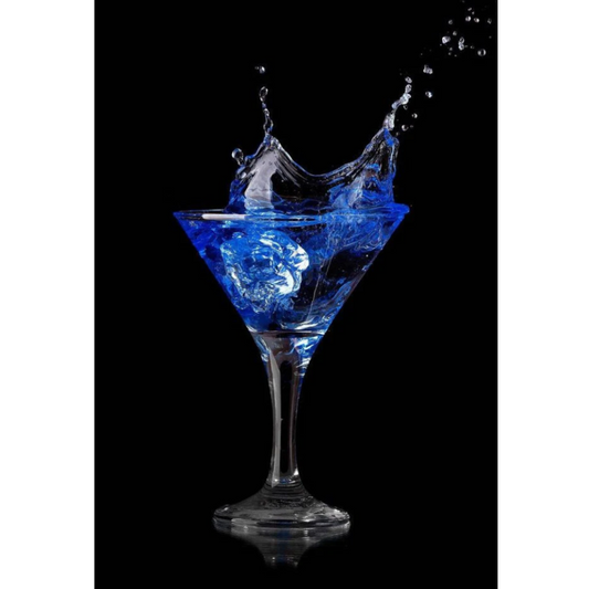 BRYNN Blue Martini Glass Wall Art