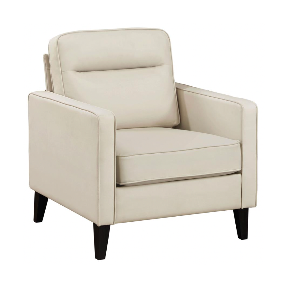 JONAH Upholstered Track Arm Accent Chair Ivory