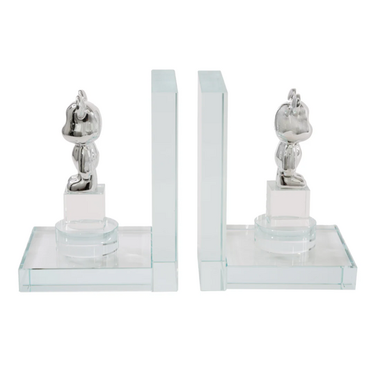 REAGAN Crystal Clear Bookends w/ Bear