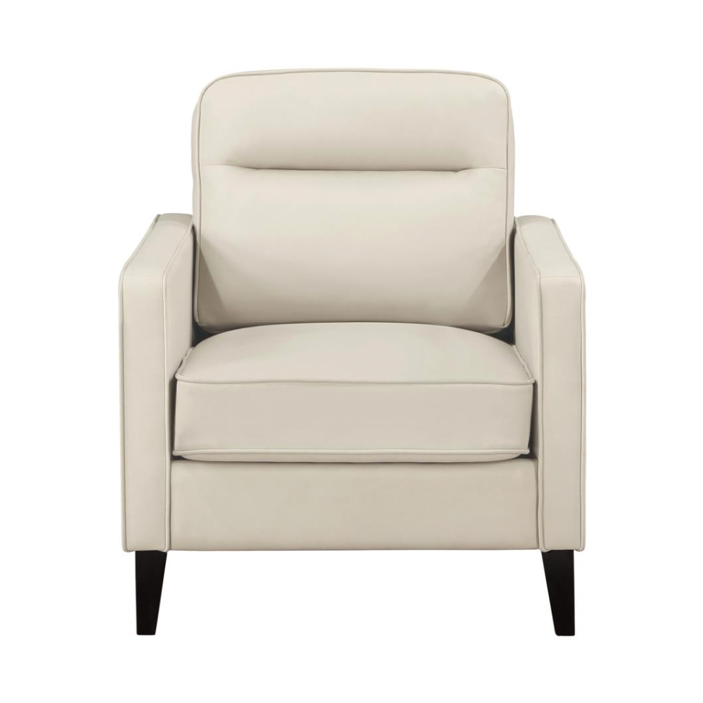 JONAH Upholstered Track Arm Accent Chair Ivory