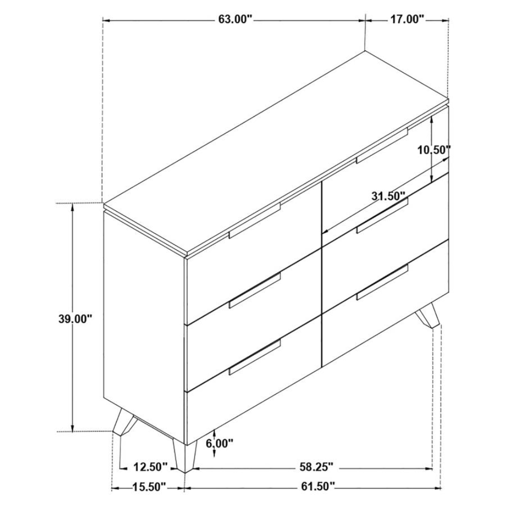 NATHAN 6-drawer Dresser