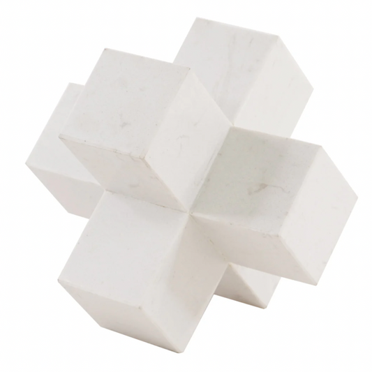 TUCKER Marble Tabletop Jack Decor White