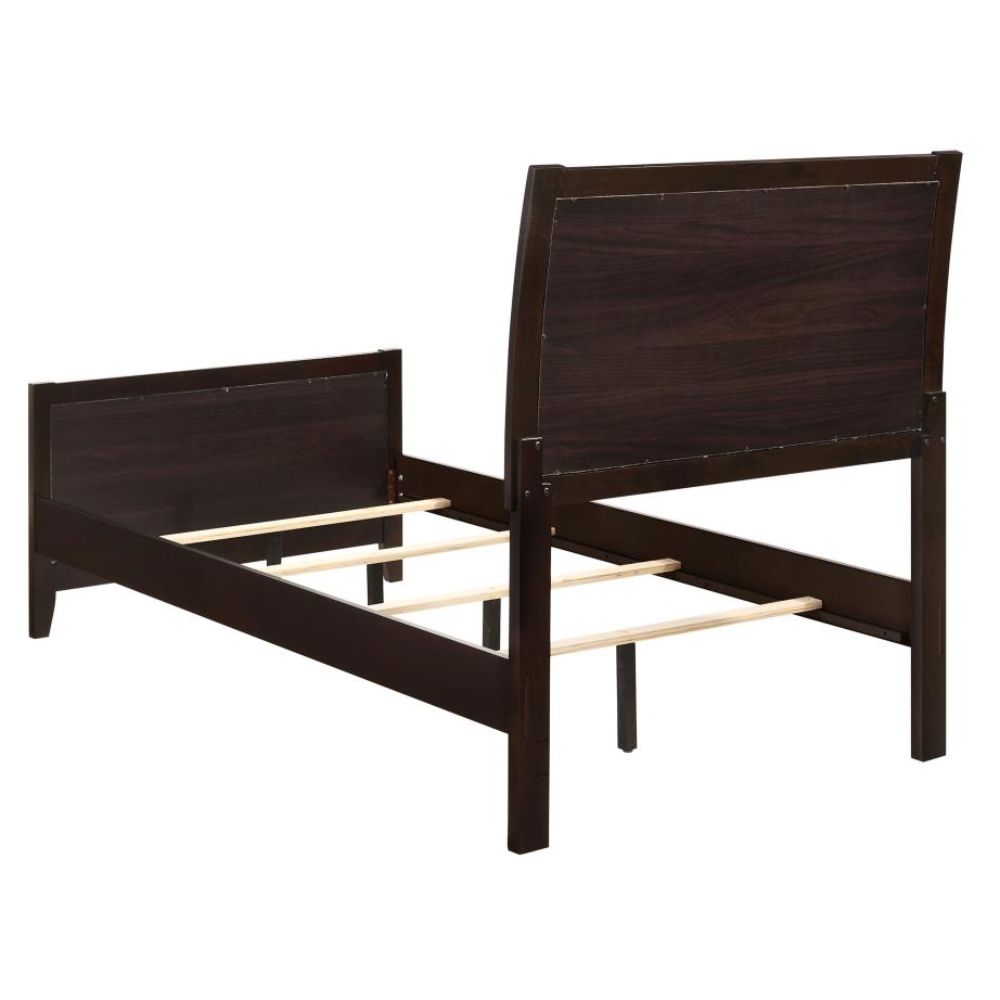 CARLTON Wood Twin Panel Bed Cappuccino