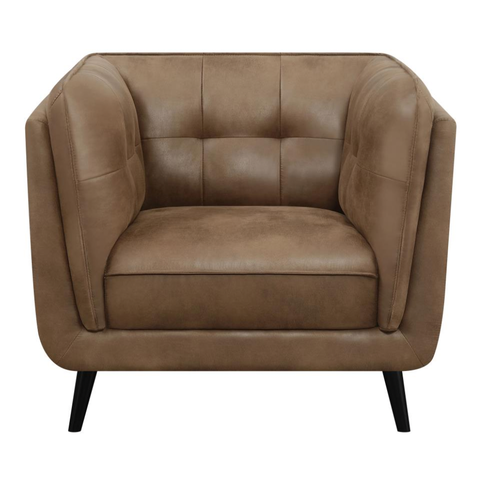 THATCHER Upholstered Tuxedo Arm Tufted Accent Chair