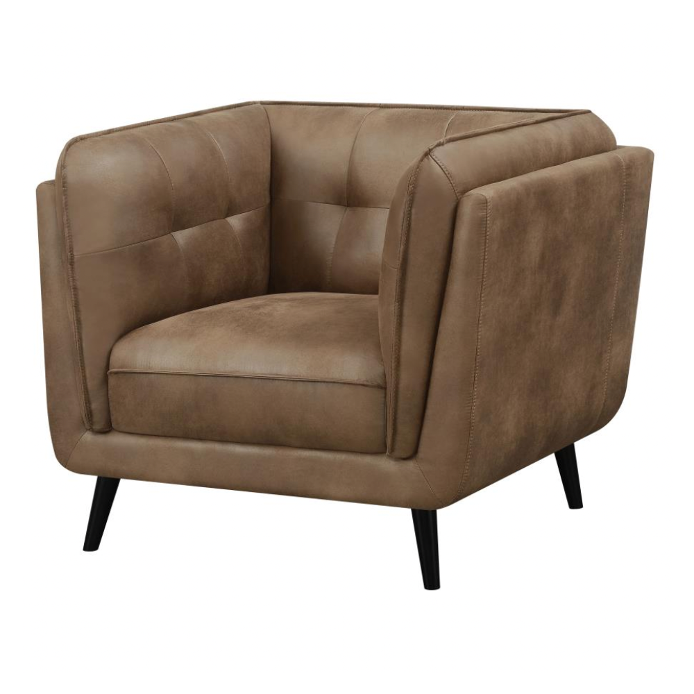 THATCHER Upholstered Tuxedo Arm Tufted Accent Chair