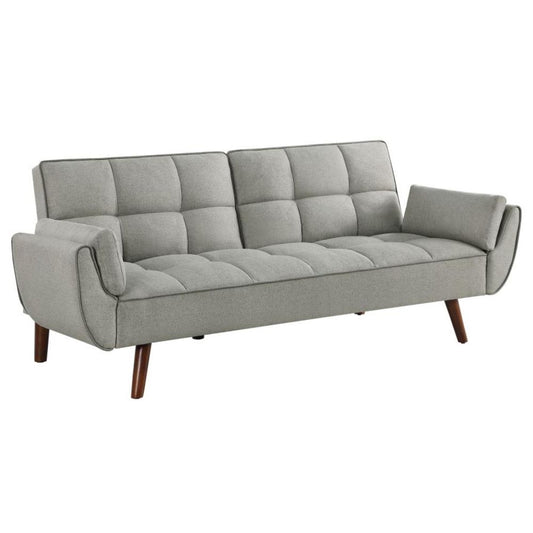 CAUFIELD Upholstered Tufted Convertible Sofa Bed Grey