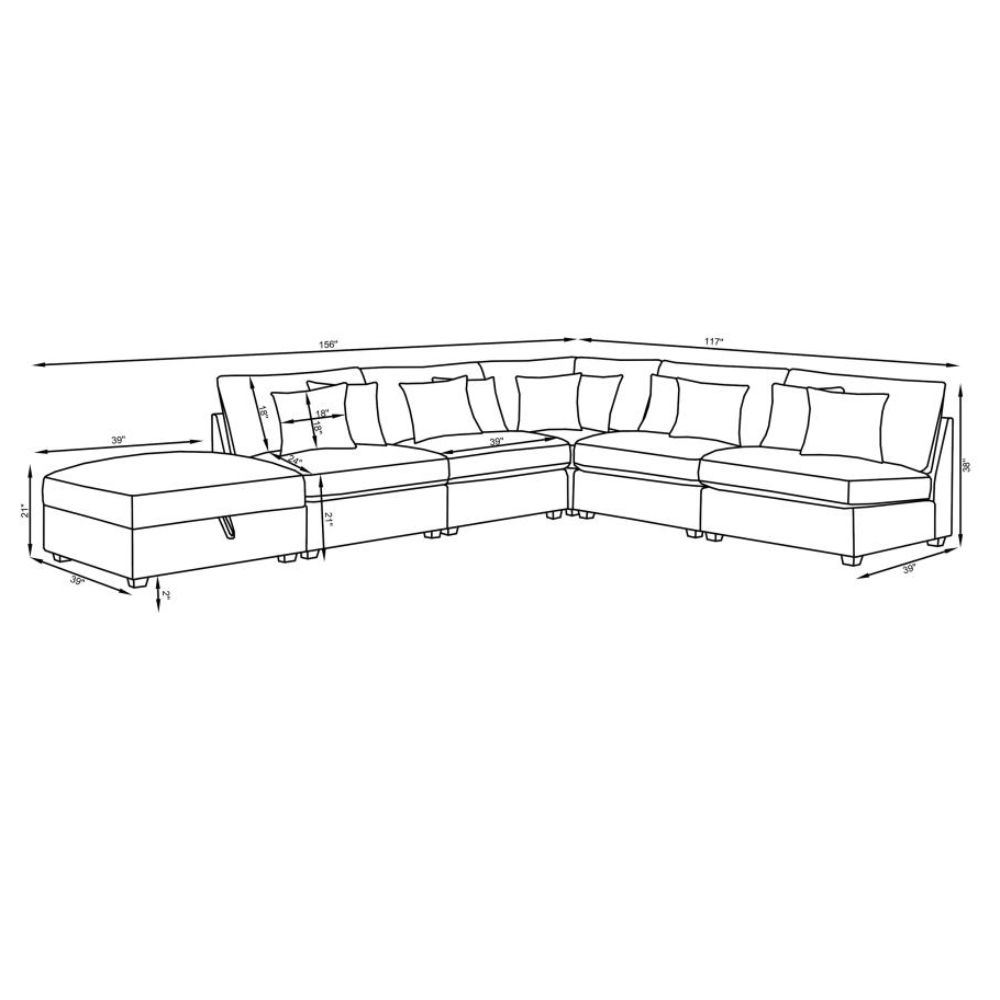 CAMBRIA 6-piece Upholstered Modular Sectional Sofa