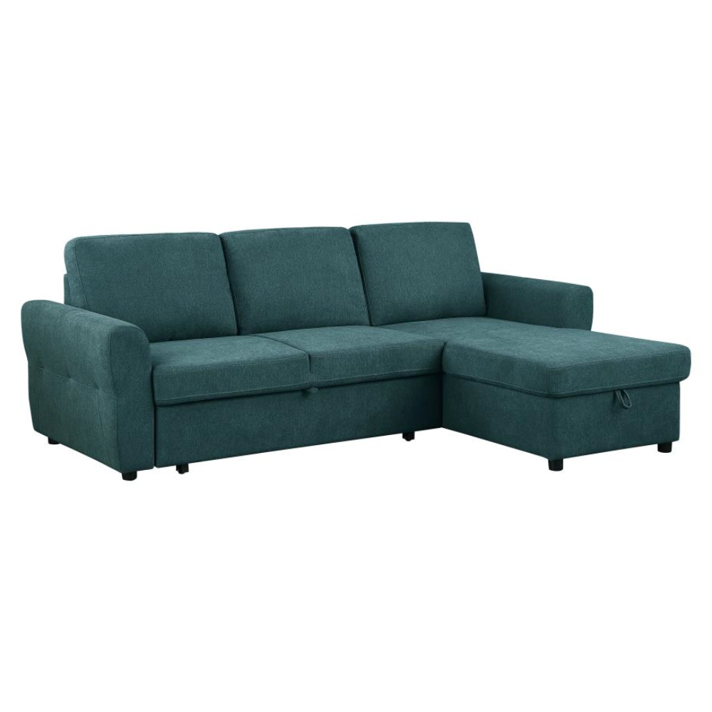 SAMANTHA Storage Sleeper Sectional Sofa Teal